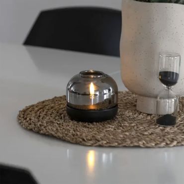 Konstsmide - decoratieve kaars op batterijen - Ø 8,5 x 7,5 cm - zwart