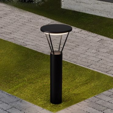 Nova Luce Virtus - sokkellamp - Ø 30 x 27 cm - 16W LED incl. - IP65 - donker antraciet