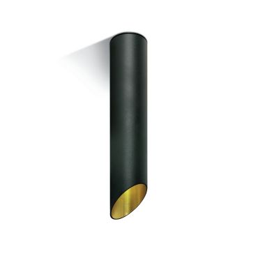 SHOWROOMMODEL - ONE Light Decorative Cut Cylinders - opbouwspot 1L - Ø 6 x 30 cm - zwart en goud