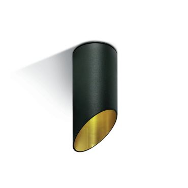 SHOWROOMMODEL - ONE Light Decorative Cut Cylinders - opbouwspot 1L - Ø 6 x 15 cm - zwart en goud