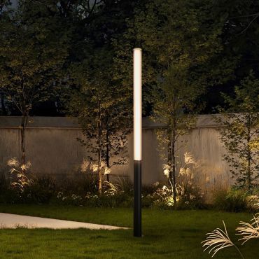 Nova Luce Iman - tuinpaal - Ø 16 x 205 cm - 43W LED incl. - IP65 - zandzwart
