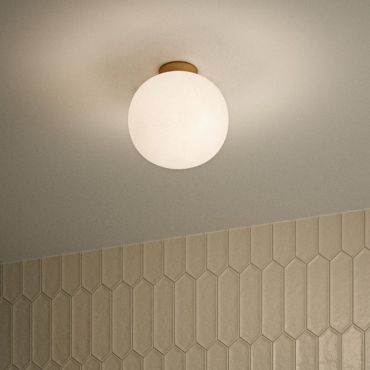 Nordlux Alton - plafondverlichting - Ø 27,5 x 24 cm - messing en opaal wit