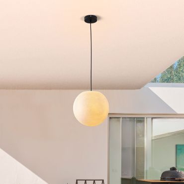 Nova Luce Moon - buiten hanglamp - Ø 30 x 200 cm - IP65 - wit en zwart