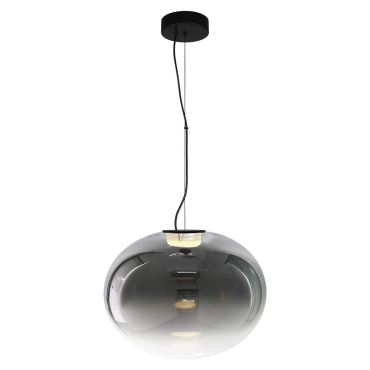 VK Lighting Iori - hanglamp - Ø 40 x 141 cm - 11W LED incl. - zwart en rookgrijs