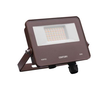 Century Italia Porteo CCT - verstraler - 16,2 x 3,6 x 14,4 cm - 20W LED incl. - instelbare lichtkleur - IP65 - bruin