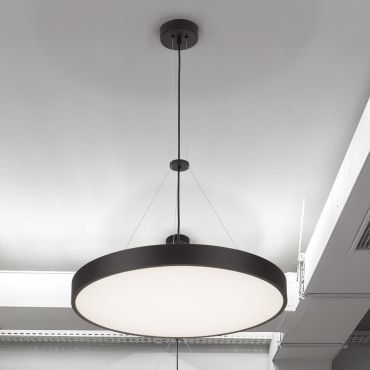 Nova Luce Perfect Profile - hanglamp - Ø 60 x 120 cm - 40W dimbare LED incl. - zwart