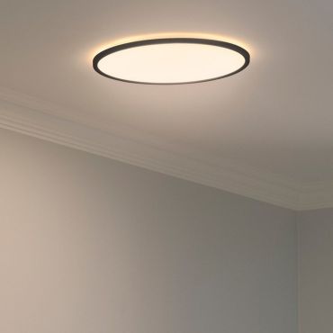 Nordlux Oja - plafondverlichting - Ø 42,4 x 2,3 cm - 19W LED incl. (3000K/4000K) - zwart