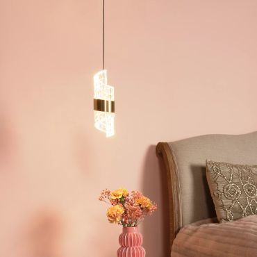 Lucide Kligande - hanglamp - Ø 13 x 150 cm - 9W LED incl. - goud