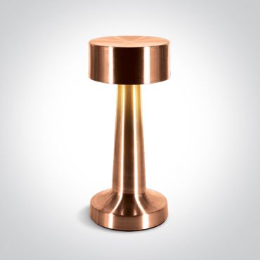 ONE Light Portable Table Lights - oplaadbare tafellamp - Ø 9 x 21 cm - 3 stappen dimbaar - 3W LED incl. - IP54 - koper