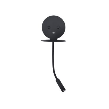Nova Luce Eclip - wandverlichting met schakelaar en USB-lader - 15 x 19,5 x 50 cm - 6W + 3W LED incl. - zwart
