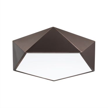 Nova Luce Darius - plafondverlichting - 40 x 40 x 10 cm - koffie bruin en mat wit