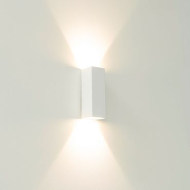 Artdelight Vegas - wandlamp - 5 x 5 x 15 cm - 2 x 1,5W LED incl. - IP65 - wit