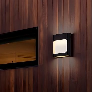 Nova Luce Tall - buiten wandverlichting - 12,5 x 13,5 x 4 cm - 6W LED incl. - IP54 - zandzwart