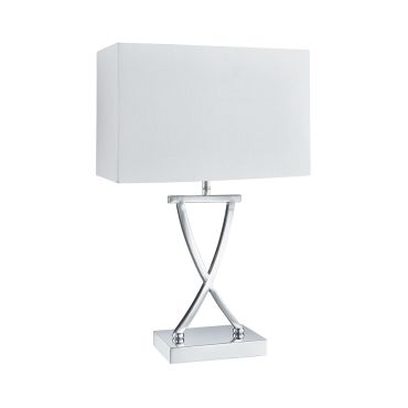 Searchlight Club - tafellamp - 31 x 20 x 48,5 cm - wit en chroom