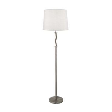 Searchlight Vegas - staanlamp - Ø 39 x 154 cm - 6W LED incl. - satijn zilver en wit
