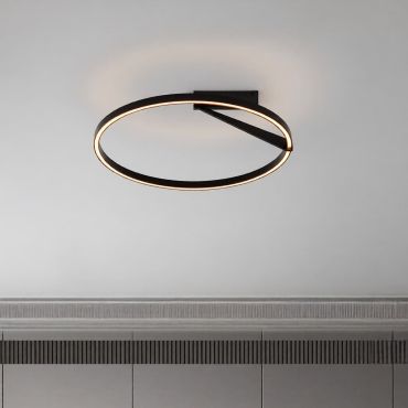 Nova Luce Tilia - plafondlamp - Ø 60 x 20 cm - 44W dimbare LED incl. - zandzwart