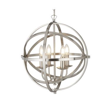 Searchlight Orbit - luster - Ø 46 x 116 cm - satijn zilver