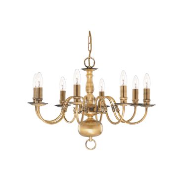 Searchlight Flemish - luster - Ø 62 x 108 cm - antiek messing