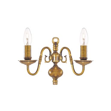 Searchlight Flemish - wandverlichting - 30 x 20 cm - antiek messing