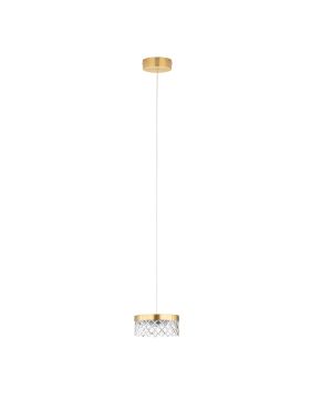 Nova Luce Bion - hanglamp - Ø 15 x 120 cm - 6W LED incl. - messing goud