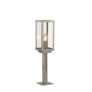 Searchlight Box II - tuinpaal - 11 x 11 x 50 cm - IP44 - gegalvaniseerd zilver