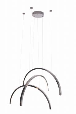 Maxlight Trio Arc - hanglamp - 80 x 180 cm - 3 x 21W LED incl. - zwart en chroom