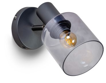 ETH Sledge Glass - wandlamp - Ø 30 x 21 cm - gerookt