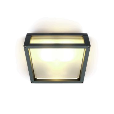 ONE Light Outdoor E27 Square - buiten plafond/wandverlichting - 25 x 25 x 9,5 cm - IP54 - antraciet