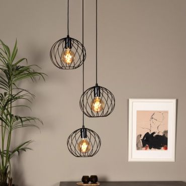 Lucide Danza -  hanglamp - Ø 50 cm x 165 cm - zwart