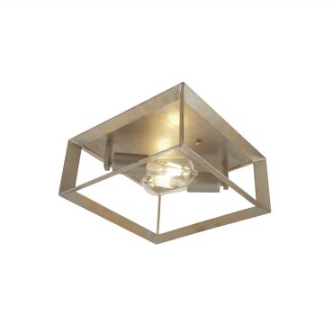 Searchlight Heaton - plafondverlichting - 30 x 30 x 30 cm - geborsteld zilver en goud