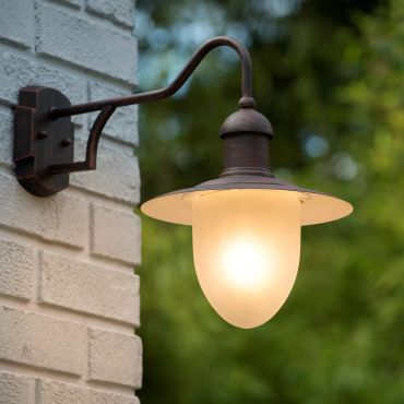 Lucide Aruba - buiten wandverlichting - 44 x 25 x 36cm - IP44 - roestbruin