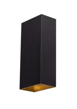 ETH David - wandlamp - 11,7 x 7,7 x 24,3 cm - zwart en goud