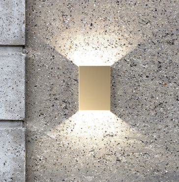 Nordlux Fold - buiten wandverlichting - 15 x 4,5 x 21 cm - 2 x 5W LED inc. - IP54 - messing