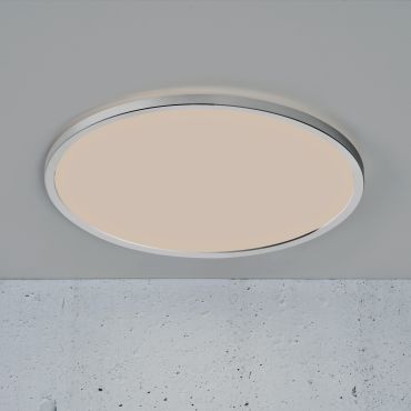 Nordlux Oja - badkamer plafondverlichting - Ø 43 x 2,5 cm - 3 stappen Moodmaker SceneSelect functie (3000K-4000K) - 19W LED incl. - IP54 - chroom