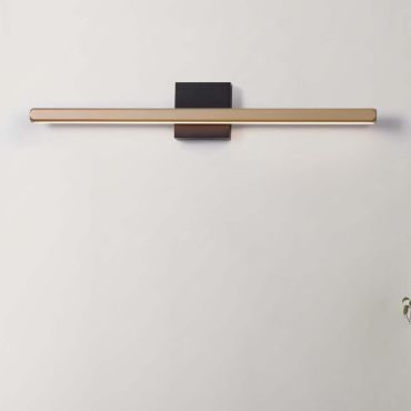 Nova Luce Lios - wandlamp - 62 x 10 x 5 cm - 8W LED incl. - IP54 - Moca-koffie en mat zwart