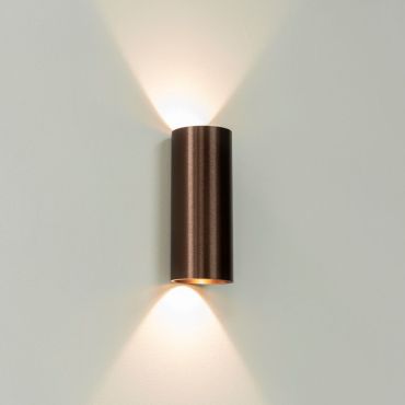 Artdelight Brody2 - wandverlichting - 7,2 x 7,2 x 18 cm - 2 x 4W dimbare LED incl. - IP54 - brons geborsteld