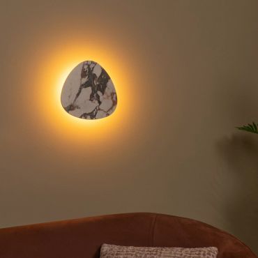 Lucide Kamien - wandlamp - 30 x 5 x 30 cm - 11W LED incl. - wit en zwart