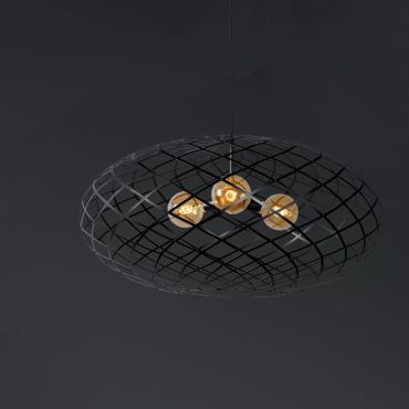Lucide Wolfram - hanglamp - Ø 100 x 550 cm - zwart