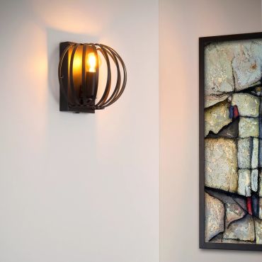 Lucide Manuela - wandverlichting - 20,5 x 14 x 17 cm - zwart