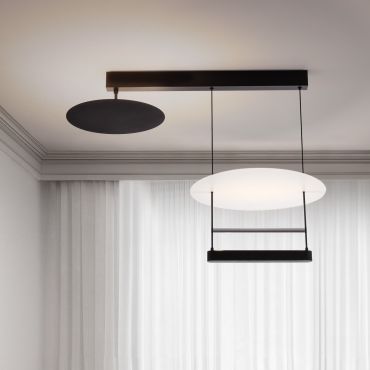 Nova Luce Diona - hanglamp - 80 x 60 x 40 cm - 35W dimbare LED incl. - zandzwart en wit
