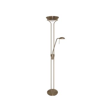 Searchlight Mother &amp; Child - staanlamp met dubbele dimmer - 180 cm - antiek messing