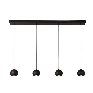 Searchlight Eindhoven - hanglamp - 125 x 12 x 200 cm - zand zwart