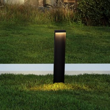 Nova Luce Alley - tuinpaal - 14 x 75 x 8 cm - 8W LED incl. - IP65 - donker antraciet