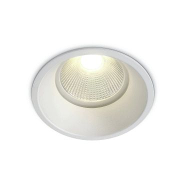 ONE Light COB Dark Light Range - inbouwspot - Ø 82 mm, Ø 75 mm inbouwmaat - 12W dimbare LED incl. - IP44 - wit - warm witte lichtkleur (2700K)
