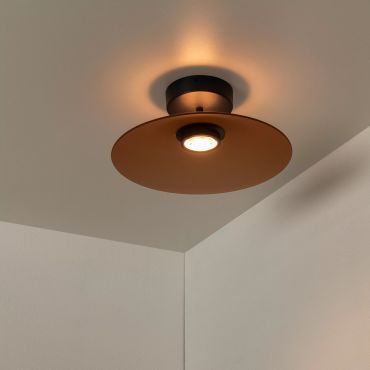 Lucide Menga - plafondlamp - Ø 40 x 16 cm - 12W dimbare LED incl. - amber