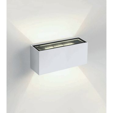 ONE Light Outdoor Wall Up &amp; Down Lights - buiten wandverlichting - 18 x 7 x 6,5 cm - 2 x 6W LED incl. - IP54 - wit