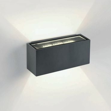 ONE Light Outdoor Wall Up &amp; Down Lights - buiten wandverlichting - 18 x 7 x 6,5 cm - 2 x 6W LED incl. - IP54 - antraciet