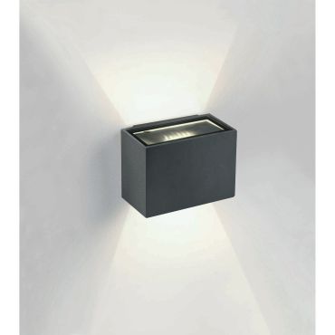ONE Light Outdoor Wall Up &amp; Down Lights - buiten wandverlichting - 9 x 6,5 x 6,5 cm - 2 x 3W LED incl. - IP54 - antraciet