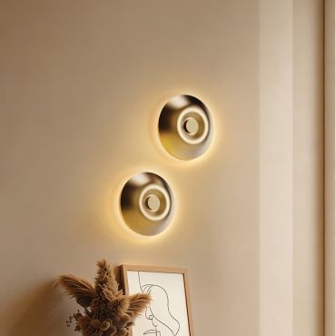 VK Lighting Mira - wandlamp - Ø 20 x 7,95 cm - 4W LED incl. - mat messing