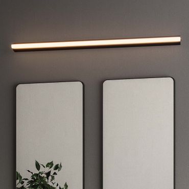 Nova Luce Endo - wandlamp - 82 x 5,5 x 4,5 cm - 26W LED incl. - IP44 - zandzwart